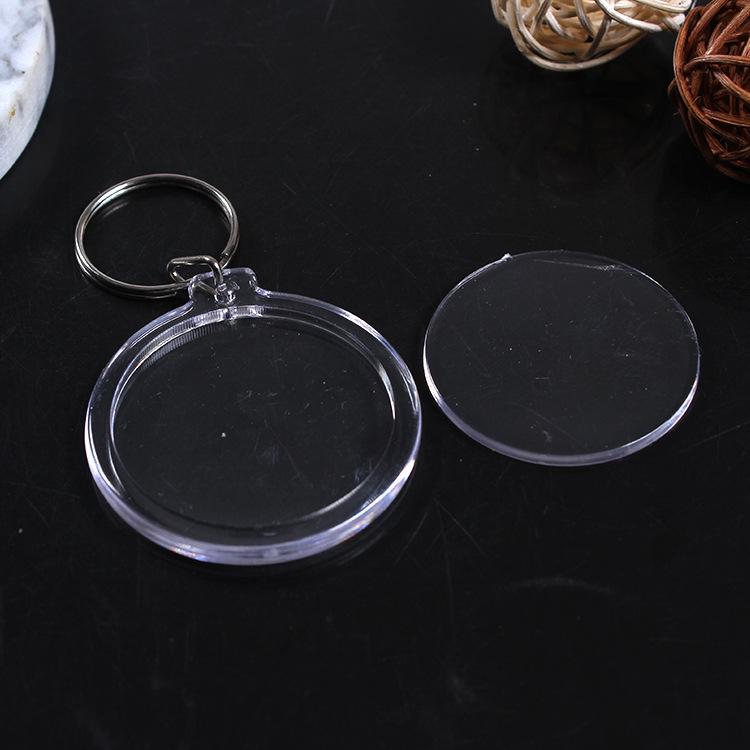 Round Keychain Frame Acylic Blank Keychain-diy Keychain Frame-mini Photo Frame Keyrings ...