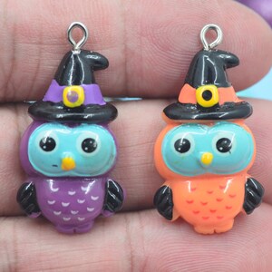 Halloween Owl Charms Rein Halloween Flatback Cabochons-Halloween Party Decoration-Halloween Earring Jewelry Parts Halloween Charms