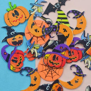 Wooden Halloween Sprite Wizards Halloween Decoration Buttons-Halloween Party Decoration-Halloween D.I.Y Jewelry Parts Supplies
