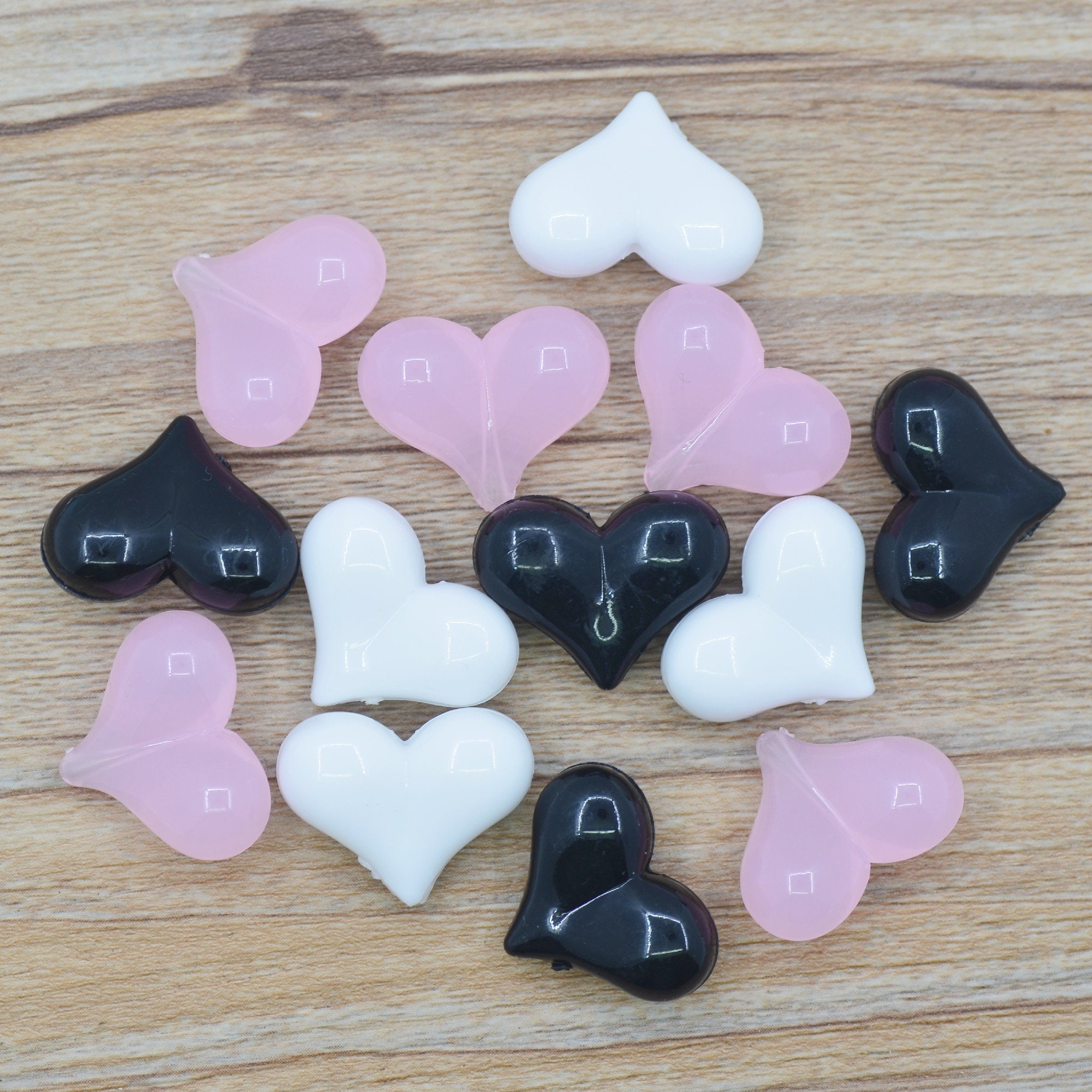 Resin Heart Beads 