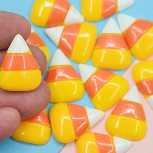 Halloween Candy Corn Miniatures Flatback Resin Cabochons-Halloween Party Decoration-Halloween D.I.Y Jewelry Parts Halloween Charms