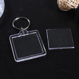 Acylic Blank Keychain-DIY Keychain Frame-Mini Photo Frame Keyrings-Luggage Tag Supplies-Birthday Gifts Souvenir