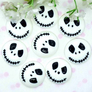 23mm Halloween White Skull Skeleton Flat back Resin Cabochons-Halloween Party Decoration-Halloween D.I.Y Jewelry Parts