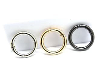 Metal Clasps Buckles Spring O Ring Round Carabiner Snap Hook Spring Keyring Clasp DIY Jewelry Bag lanyard Accessories 18/20/25/28/33mm
