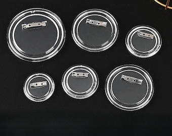 Acryl Blank Klare Abzeichen-Transparente Abzeichen Zubehör-Runde Pins-DIY Handgemachte Revers Abzeichen Zubehör-Geburtstag Geschenke Party Souvenir