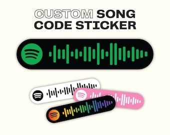 Song Album Playlist Custom Code Sticker | Music Customized | Laptop Water bottle