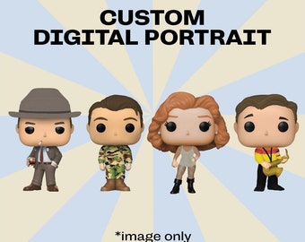 Single - Custom Digital Portrait *IMAGE ONLY* No Physical Item *ONE Portrait* - Custom Figure, Kids, Birthday, Wedding, Pet