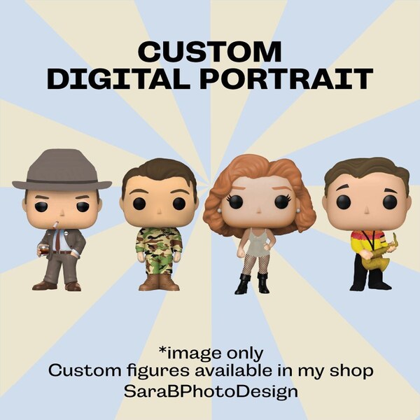 Single - Custom Digital Portrait *IMAGE ONLY* No Physical Item *ONE Portrait* - Custom Figure, Kids, Birthday, Wedding, Pet