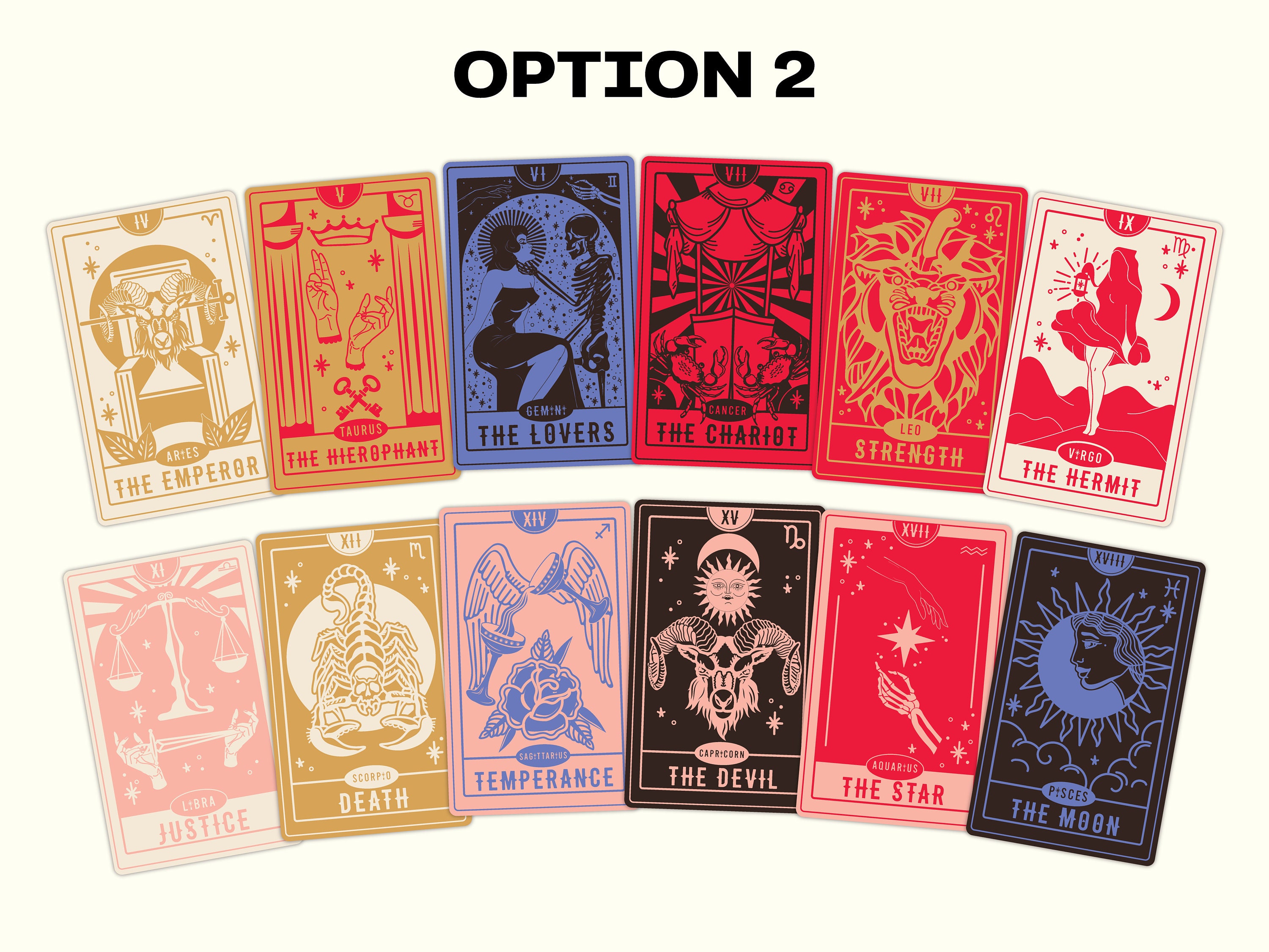 Zodiac Sign Tarot Cards Vinyl Sticker Pack Traditional - Etsy