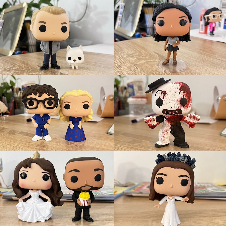 Custom Plastic Vinyl Figure, Wedding Cake Topper, Couple, Valentine, Kids, Gift, Family, Personalized, Pop Character, Birthday, NO BOX image 5