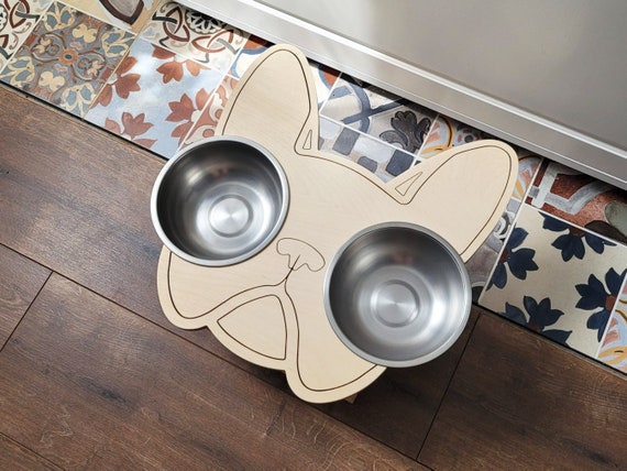 French Bulldog Feeder Dog Bowls Elevated Bowl Stand Wood Dog Feeder Raised Feeding Dish Natural Wood Pet Feeding Station Frenchie Gift Etsy Canada