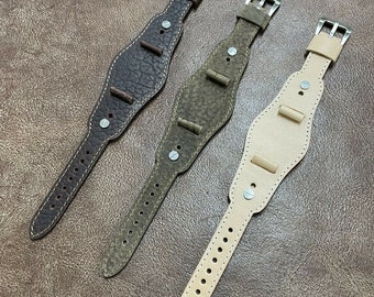 Leather Cuff Watch Strap Band fit Wire Lug Size 16/18/20mm #123 watchband watchstrap