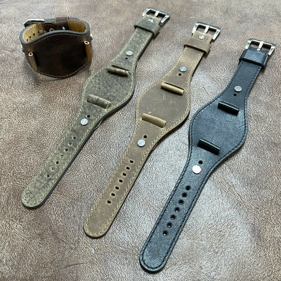 プレミアムレザー時計バンド 交換用バンド トップグレインレザー腕時計ストラップ レディース メンズ 非常に長い サイズ Etsy
