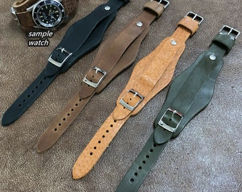 5.11 Tactical Aged Brown Handmade Vegetable Tan Leather Watch Strap Band 22mm 