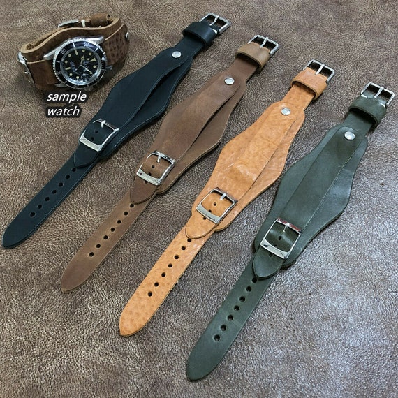 Leather cuff watch shop strap 22mm