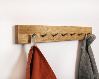 Vielseitige Holzgarderobe, Elegante Hakenleiste & Wandhaken | Handtuchhalter