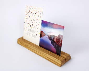 Kartenständer Postkartenhalter Visitenkartenhalter aus Eichenvollholz *NEU*