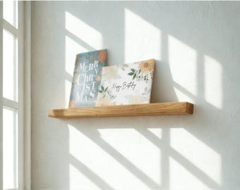 Schilderijenplank - fotoplank van eikenhout, wandplank voor schilderijen