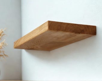 Wall shelf made of solid oak wood – Stylish shelf for any room – Floating