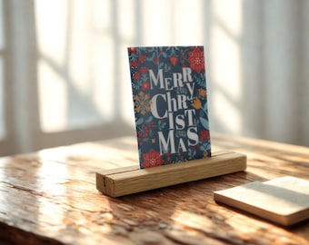 Card holder made of oak wood, handcrafted