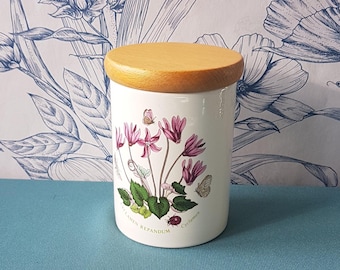 Vintage Portmeirion-&#39;Botanic Garden&#39; Storage pot-Cochicm-Meadow Saffron- 14cms tall 9.5 cms diameter.