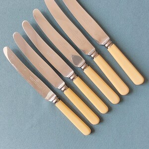 Vintage set of Six- Afternoon Tea Cutlery-Harrison Bros & Howden-Alpha Rustless,Faux Bone Handles - Sheffield England-Approx 20.5/8"cms long
