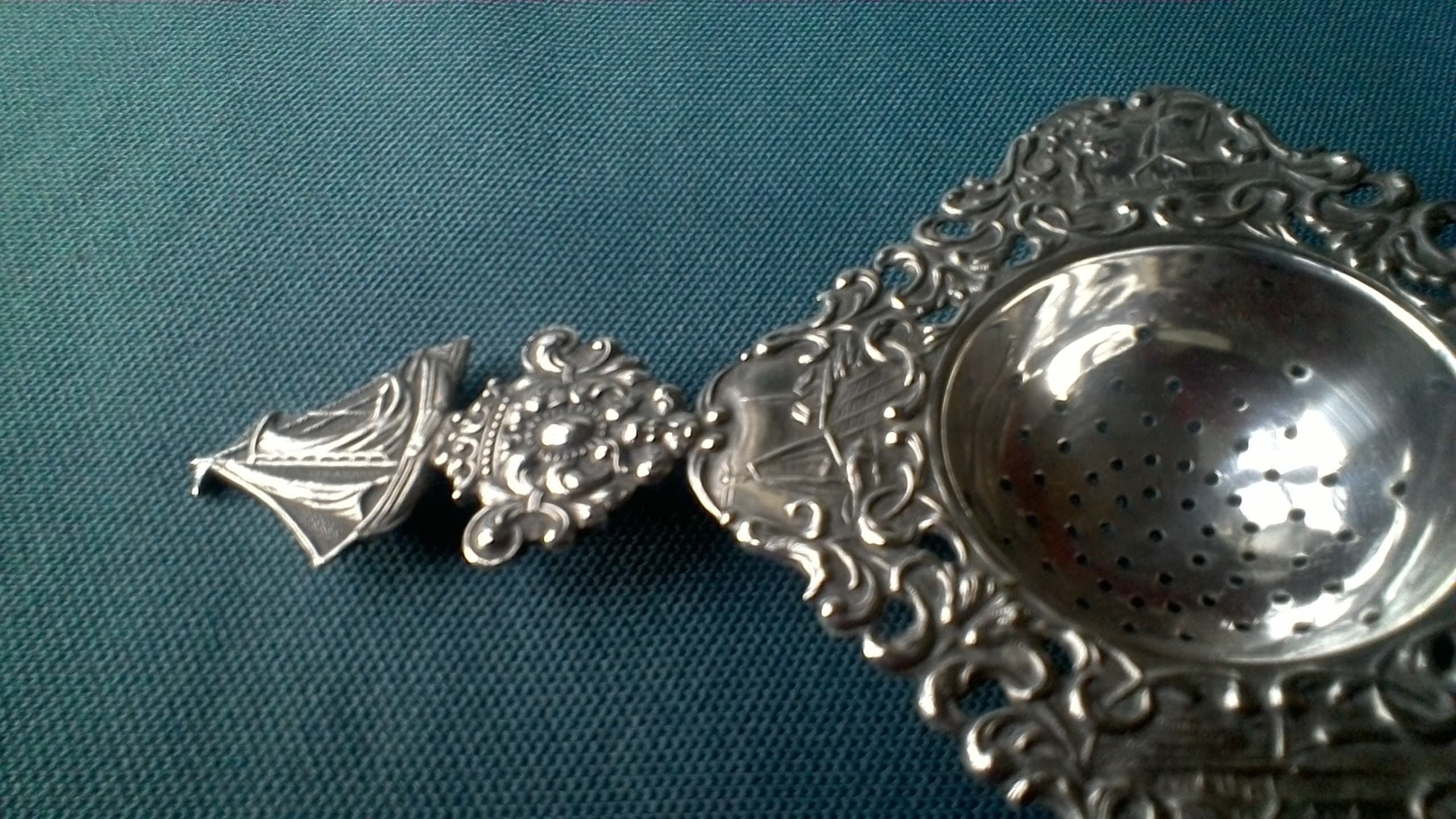 Antique Dutch Silver tea strainer Herman Hooijkaas scenes of Etsy