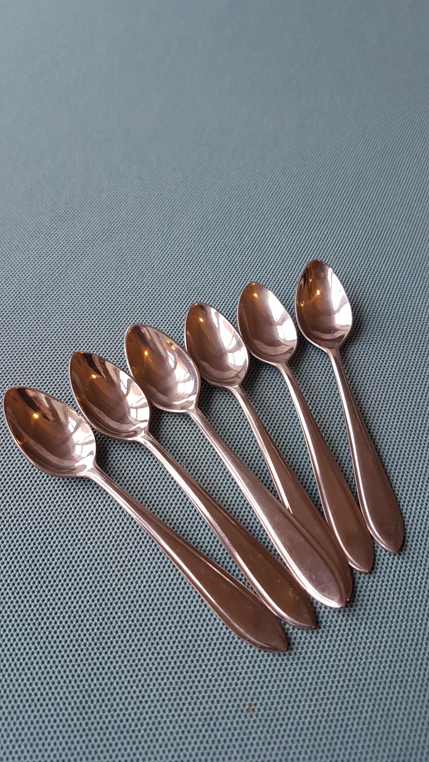 Juego De 6 Cucharas De Café Meisha - Acero Inoxidable Azul, 12.5 Cm, Perfectas Para Postres Y Bebidas