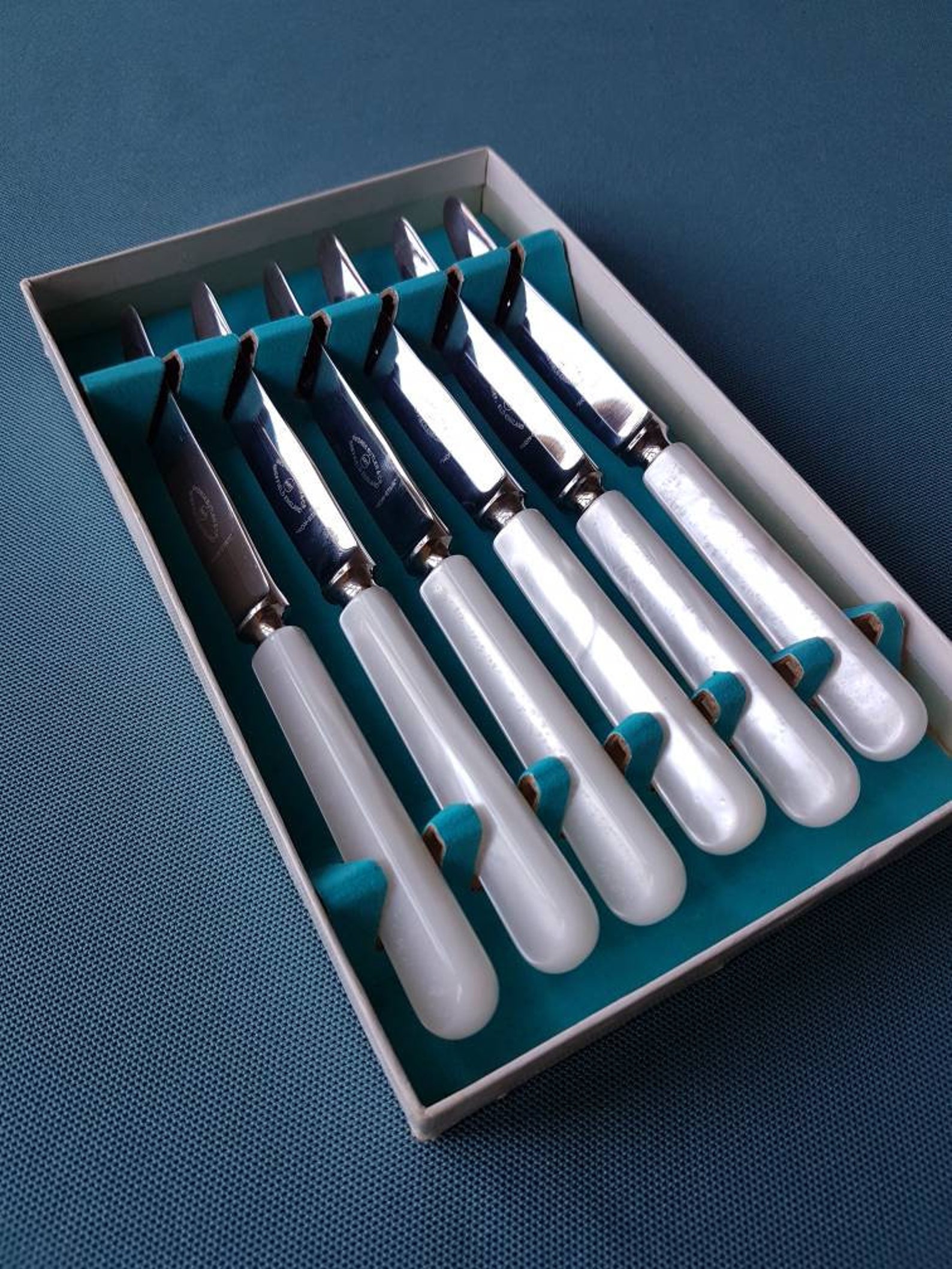 Set of six vintage Sheffield tea knives original box Made Etsy