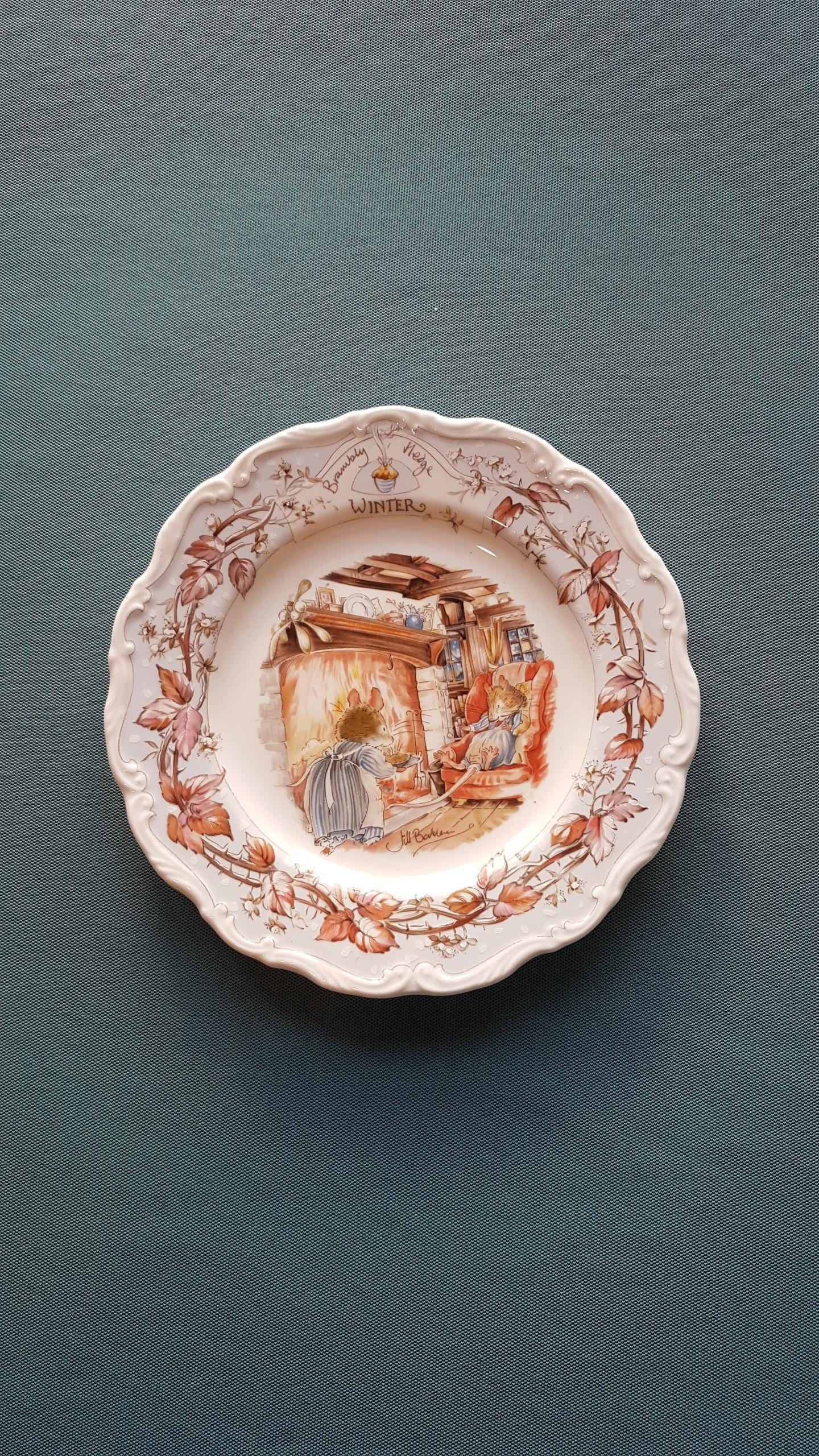 Brambly hedge plate -Winter-Bone china -Royal Doulton-Vintage Collectable-Made in England -From a  Series of four  Seasons plates-21cms dia.