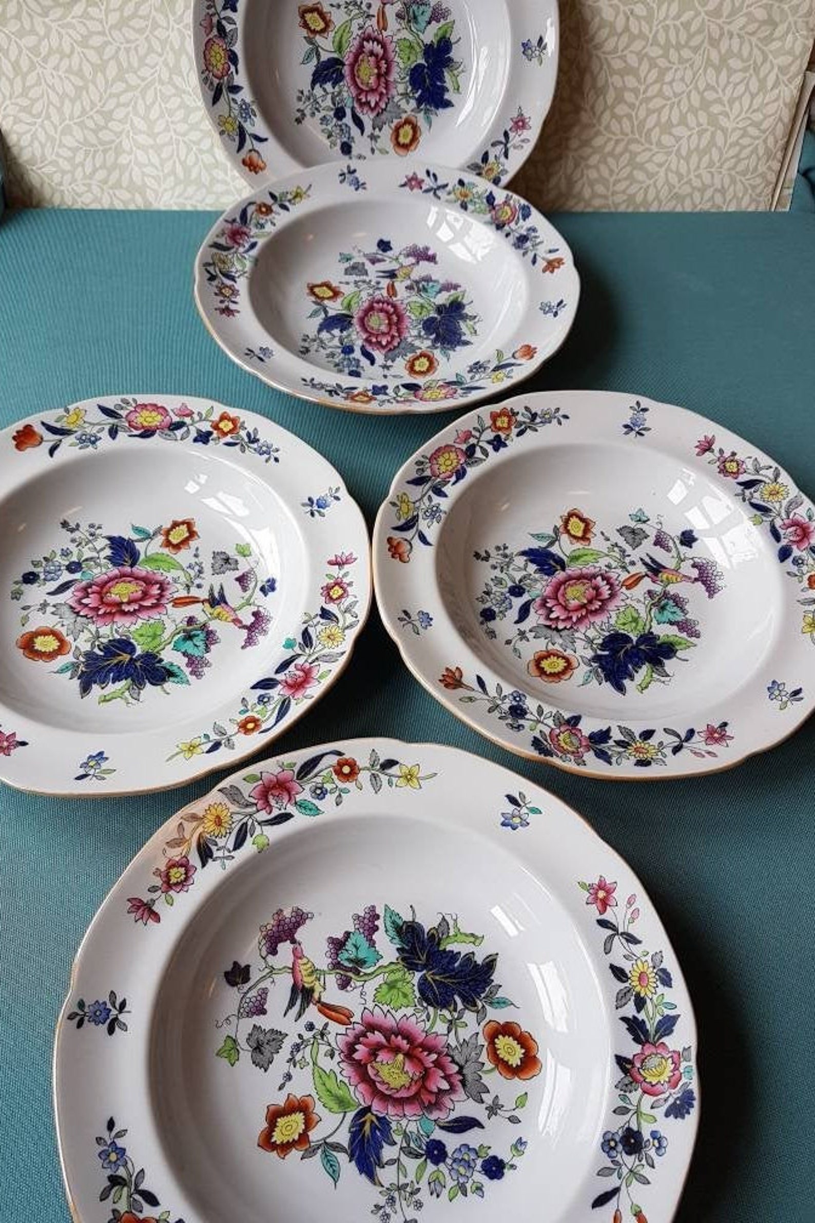 Five Vintage Copeland Spode soup bowlsNew Stone Hand Etsy
