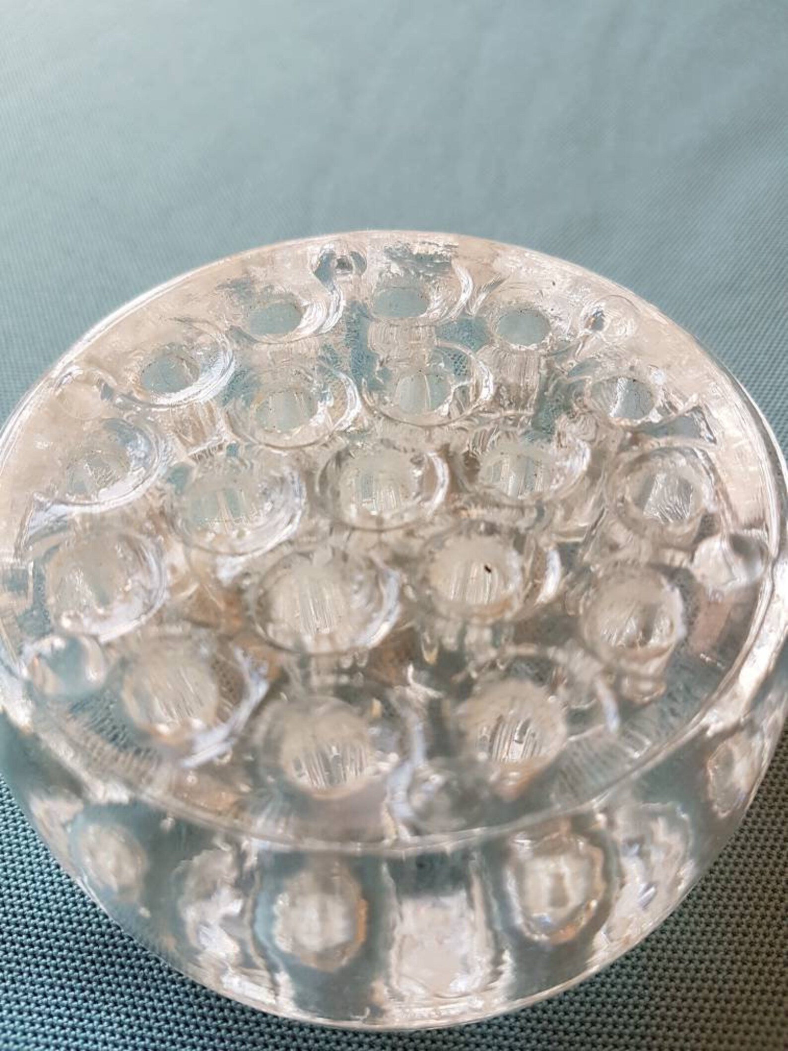 Vintage Glass Insert for Vases Heavy Clear Glass 19 Holes Etsy