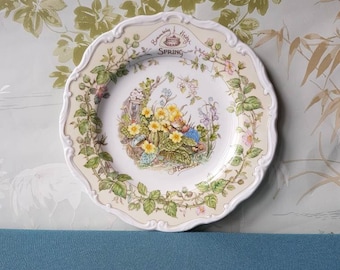 Plato de primavera Royal Doulton Brambly Hedge – Porcelana fina, ilustración de Jill Barklem