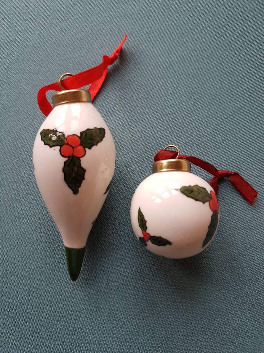 Vintage Ceramic Christmas Decorations Hand Painted With Etsy