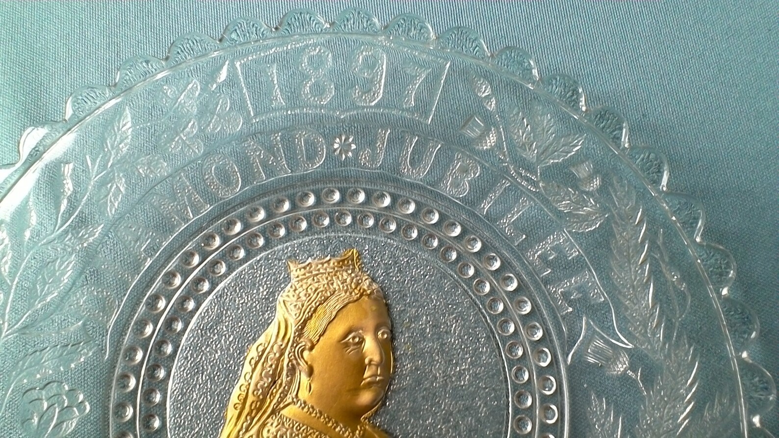 Victorian Glass Plate queen Victoria diamond Jubilee 1897 Etsy