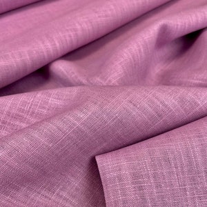Dusty Lilac Washed Linen Fabric: Soft Flax (Half Meter)