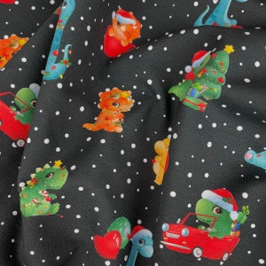 Sweatshirt knit fabric | French terry with Christmas theme | Unique fabric design printed in limited quantity | Sold by half meter