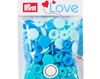 Boutons pression en plastique Prym Love - 12,4 mm, bleu