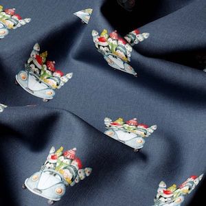 Sweatshirt knit fabric | French terry with Christmas theme | Unique fabric design printed in limited quantity | Sold by half meter