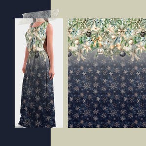 Christmas Fabric Design Panel | Jersey, Double gauze, Cotton, Bamboo, French terry | Printed on demand | Length 150cm
