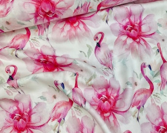 Roze flamingobamboeviscosestof: zacht, vloeiend materiaal