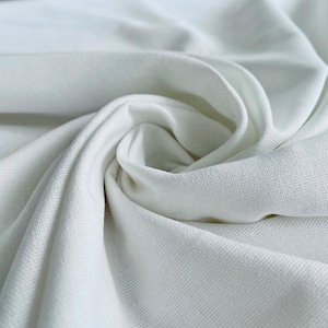 Weißer Leinen Viskose Stoff: Leichte Natürliche Mischung - Halber Meter