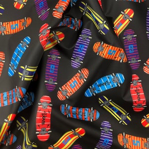 Raincoat fabric | Rainbow skateboards | For raincoats, stroller covers and dog raincoats