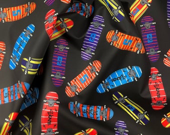 Raincoat fabric | Rainbow skateboards | For raincoats, stroller covers and dog raincoats