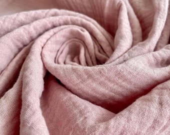 Double gauze | Sepia rose | Muslin fabric | 100% cotton fabric | Sold by half meter
