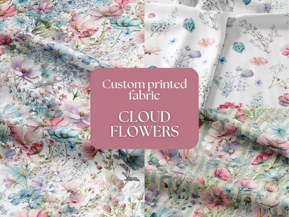 Cotton Jersey French Terry Rib Knit Softshell Bamboo and More Printed Fabric With Floral Design Sold by Meters Etsy