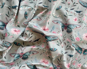 Jersey knit fabric | Moth dance | Soft and stretchy cotton knit | POD by meter