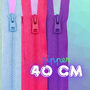 40cm Separating cube zipper - Various colors - for jackets, coats etc.