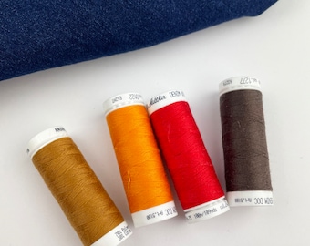 Mettler Denim Thread Set | 4-Pack Polyester-Cotton Blend
