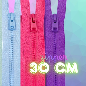 Cerniera a cubo separatore da 30 cm - Vari colori - per giacche, cappotti ecc.